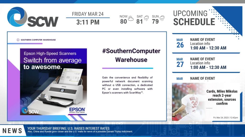 corporate calendar digital signage