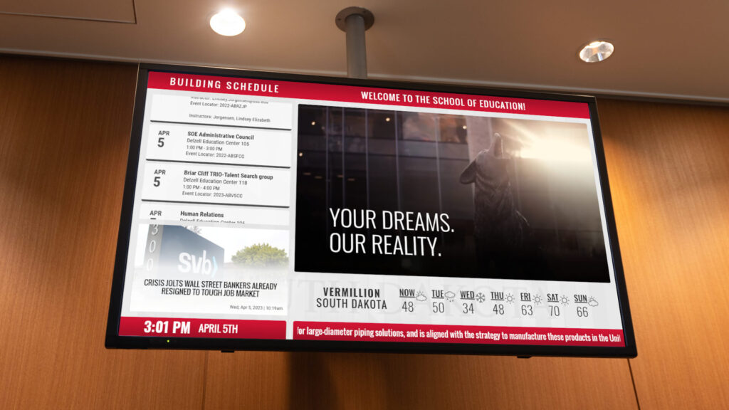 college digital signage example