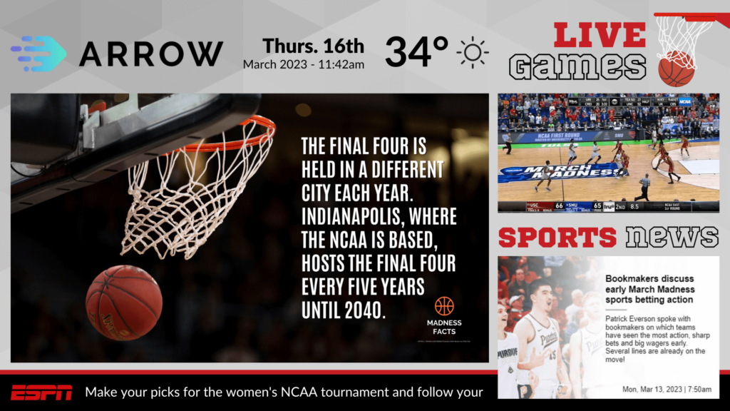 march madness digital signage