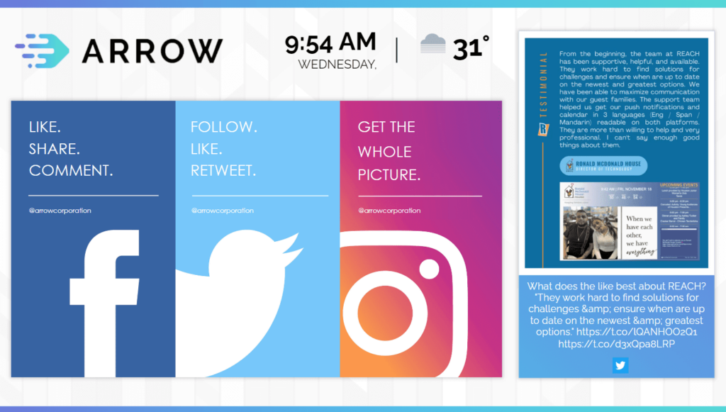 social media digital signage apps